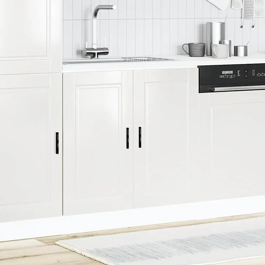 Sink Base Cabinet White High Gloss Engineered Wood 80x46x81.5cm