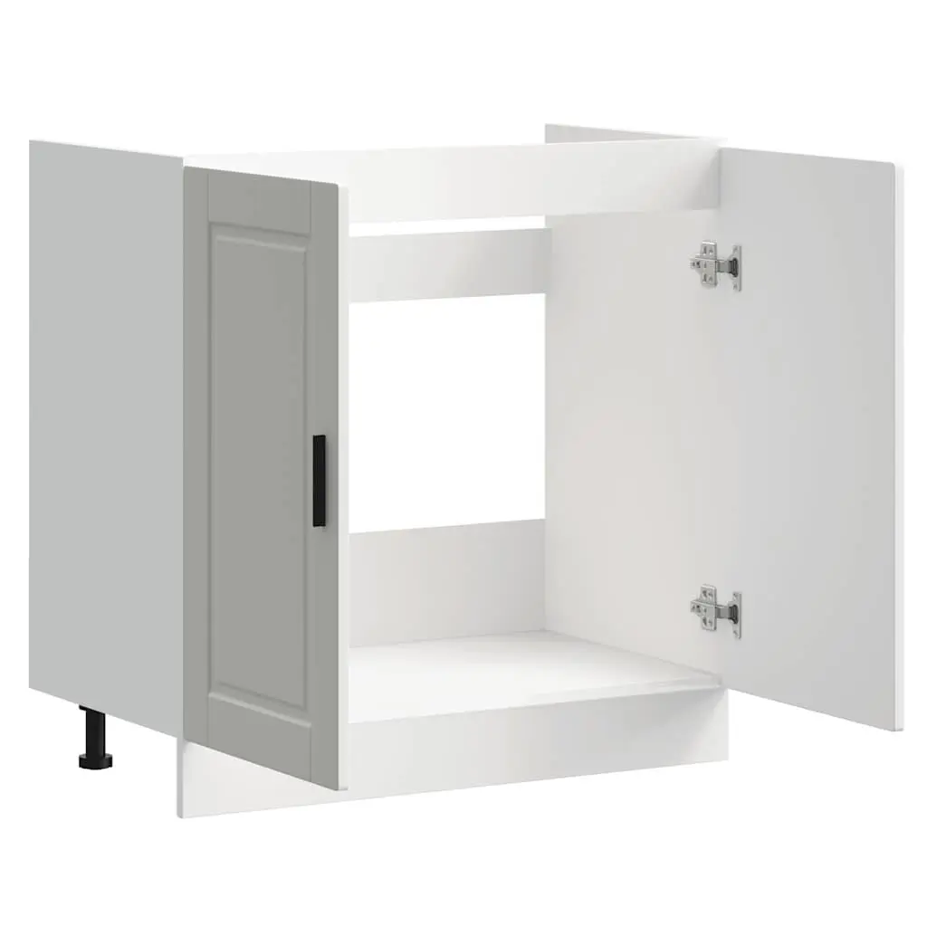 Sink Base Cabinet White High Gloss Engineered Wood 80x46x81.5cm