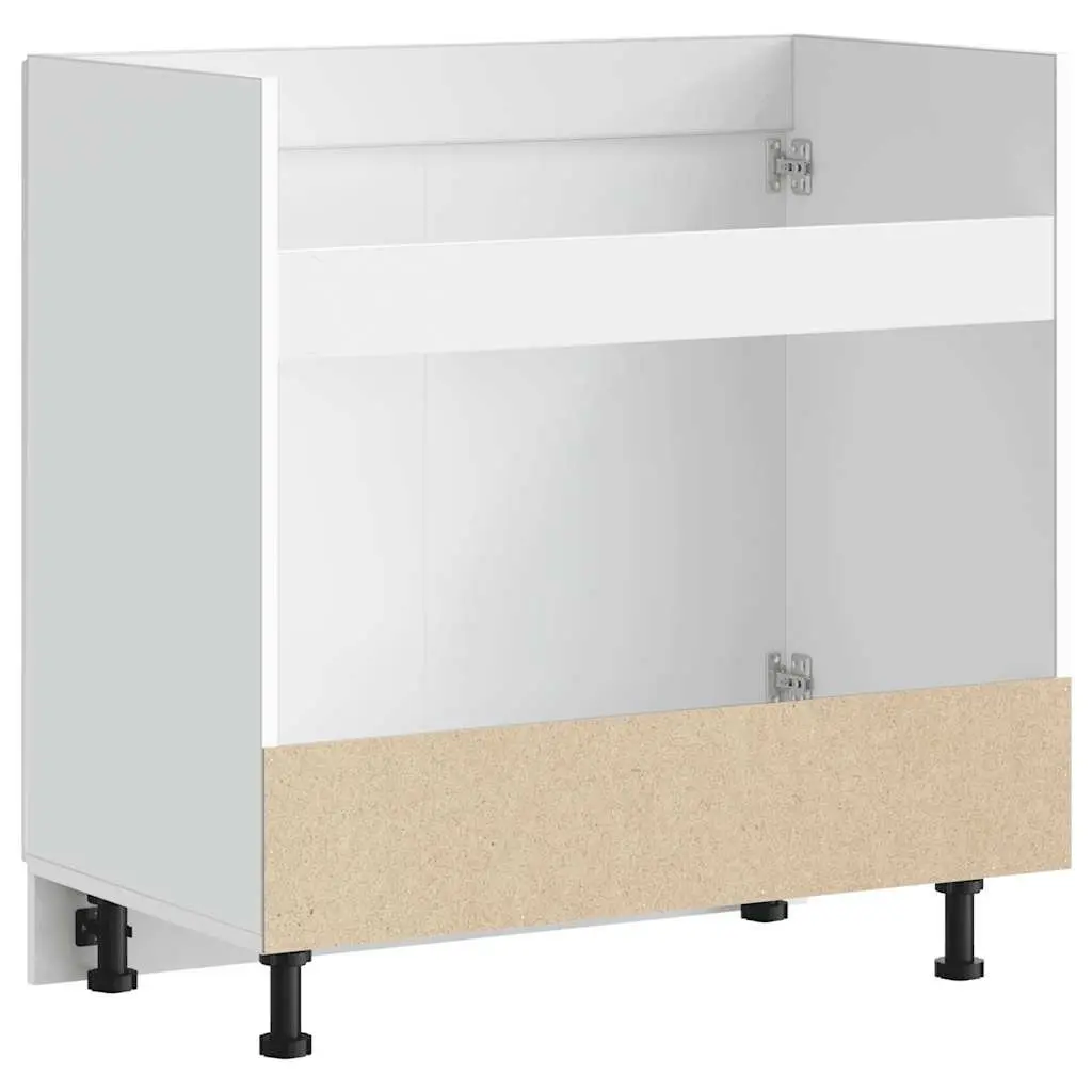 Sink Base Cabinet White High Gloss Engineered Wood 80x46x81.5cm