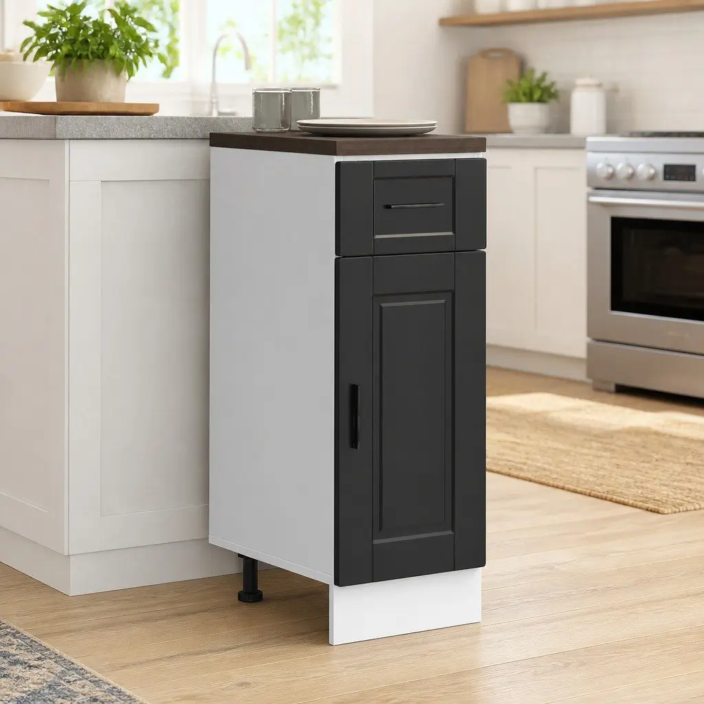 Black Engineered Wood Cabinet
