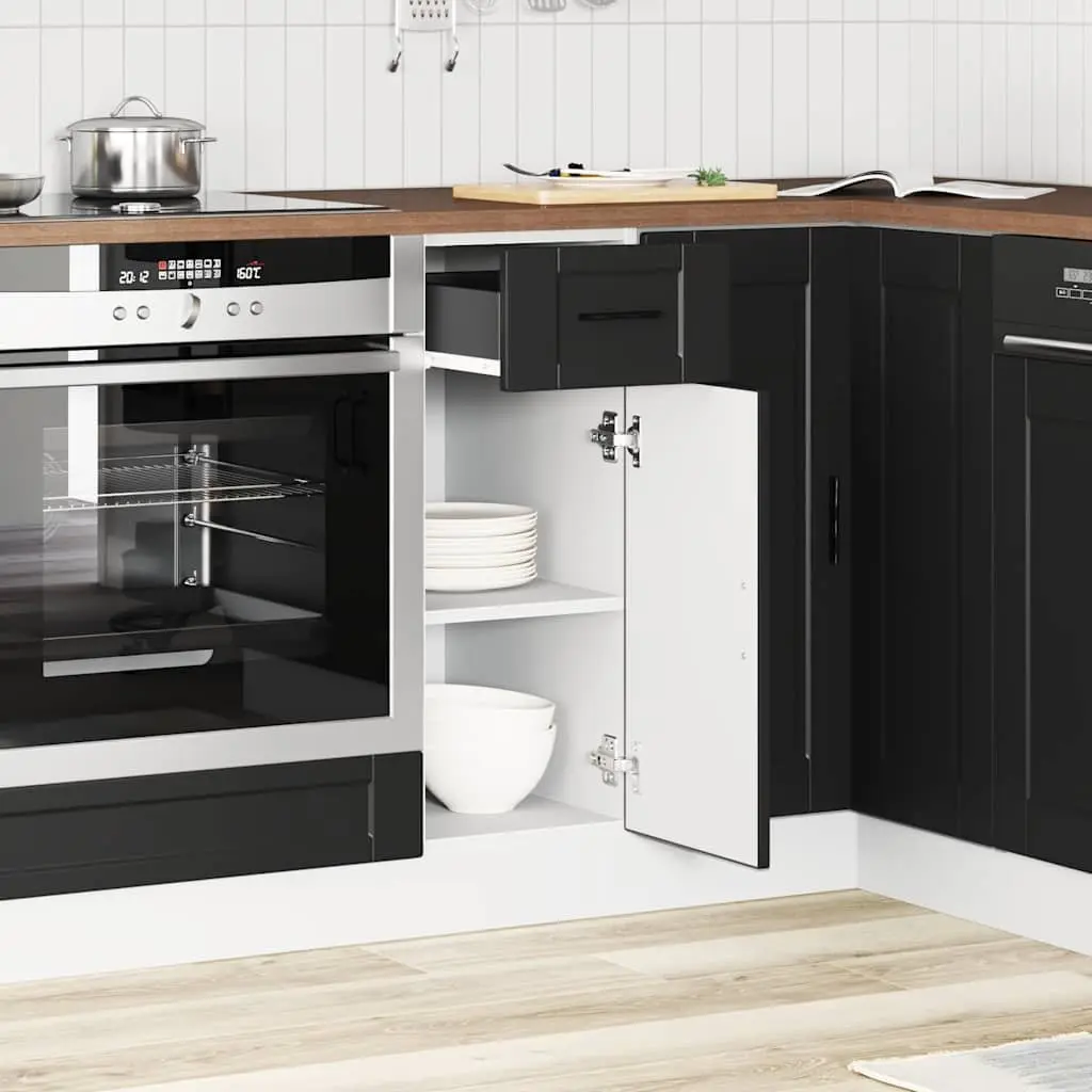 Black Engineered Wood Cabinet