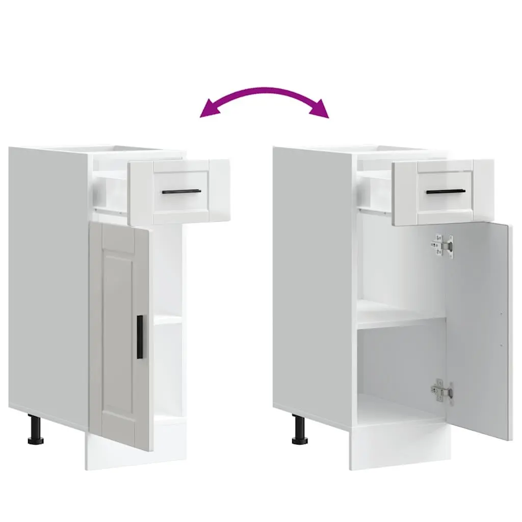 Kitchen Cabinet Storage Unit Engineered Wood White Gloss Adjustable Feet Ample Space