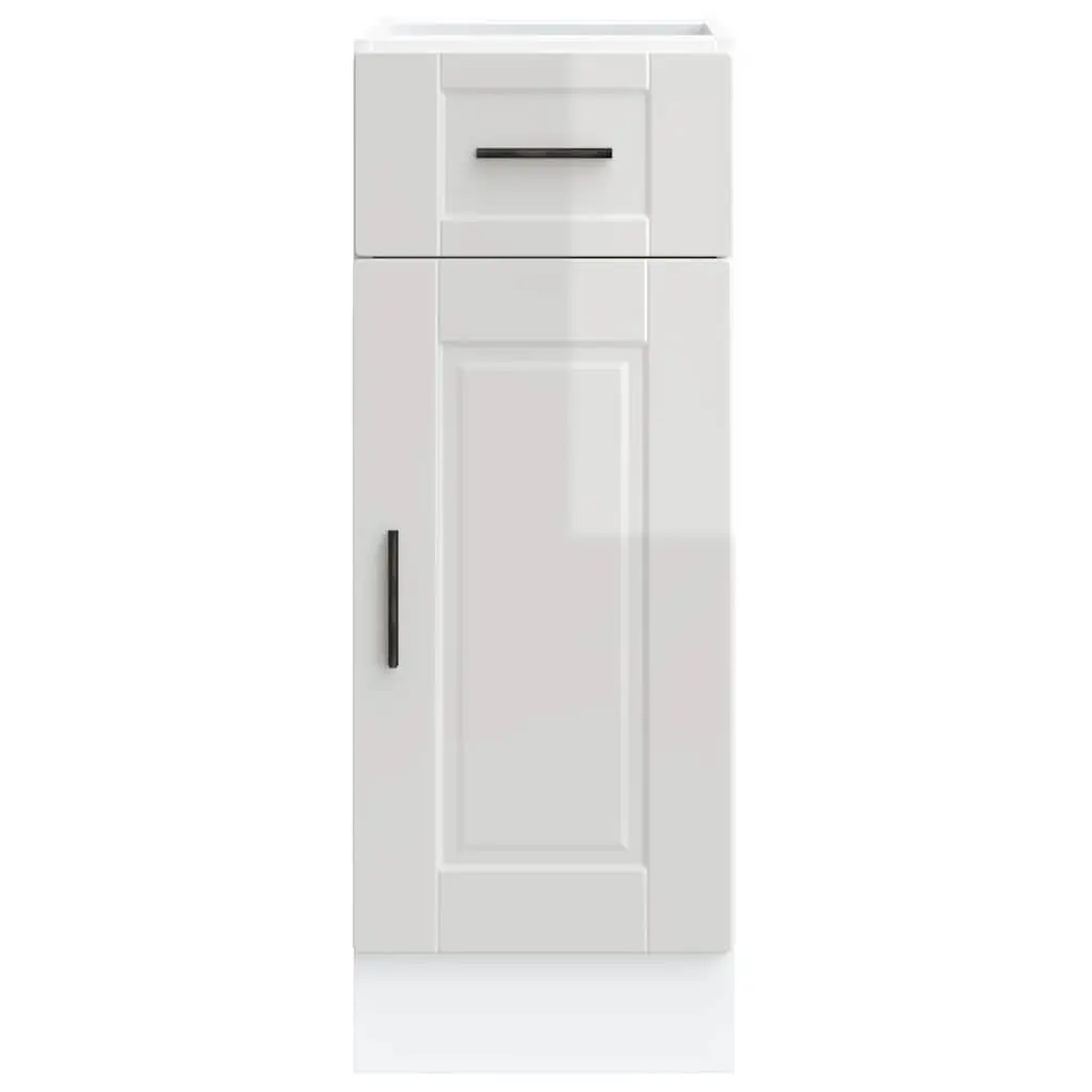 Kitchen Cabinet Storage Unit Engineered Wood White Gloss Adjustable Feet Ample Space