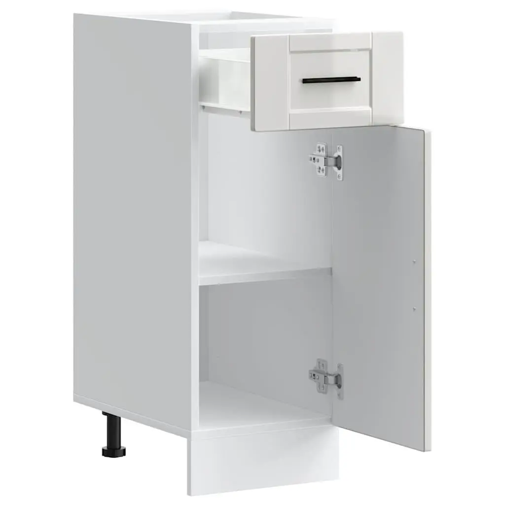 Kitchen Cabinet Storage Unit Engineered Wood White Gloss Adjustable Feet Ample Space