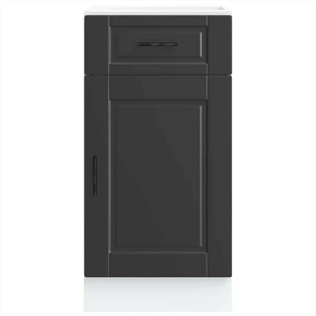 Black Engineered Wood Kitchen Cabinet Unit