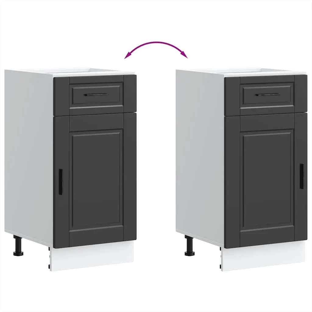 Black Engineered Wood Kitchen Cabinet Unit