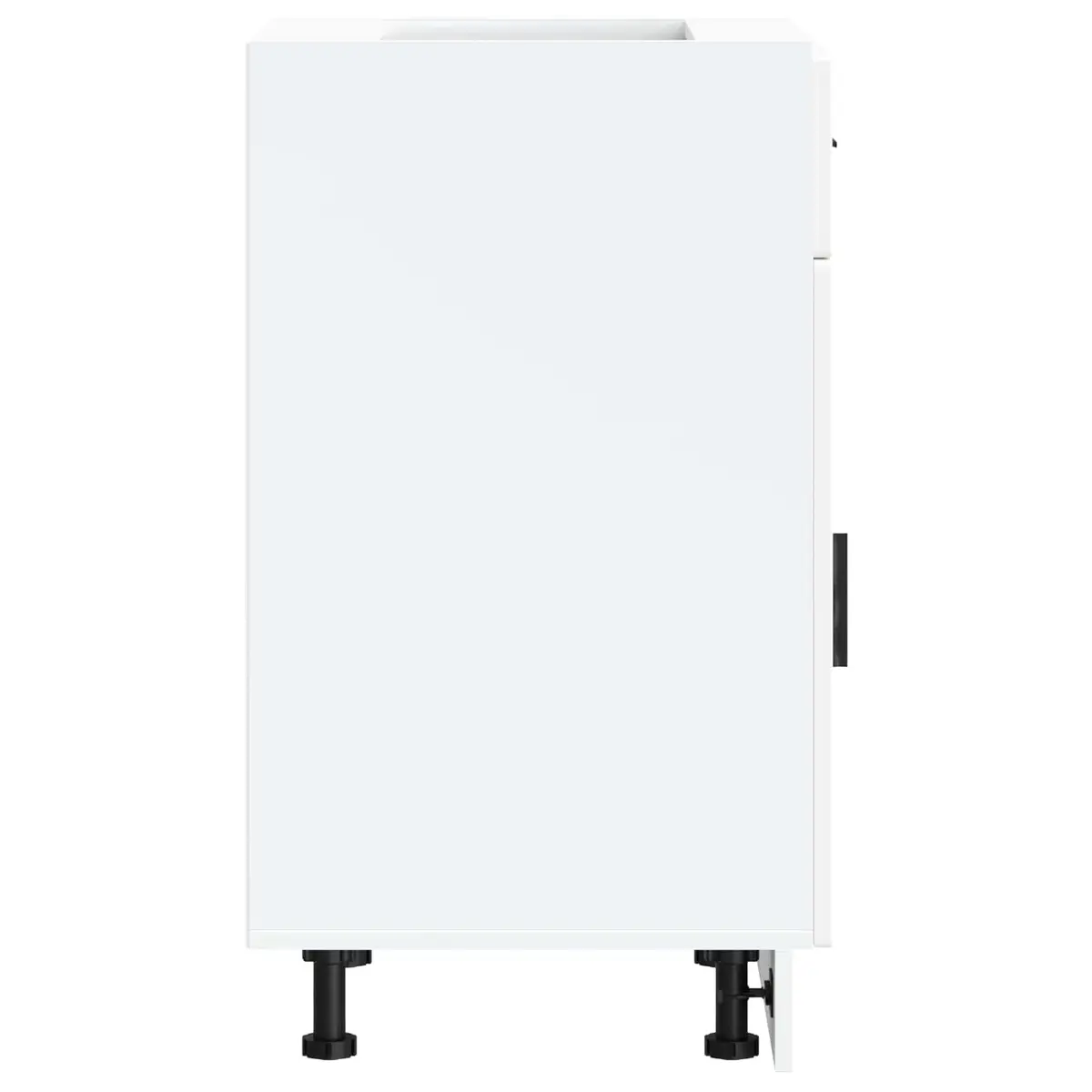 Kitchen Base Cabinet White Engineered Wood Storage Cupboard with Doors
