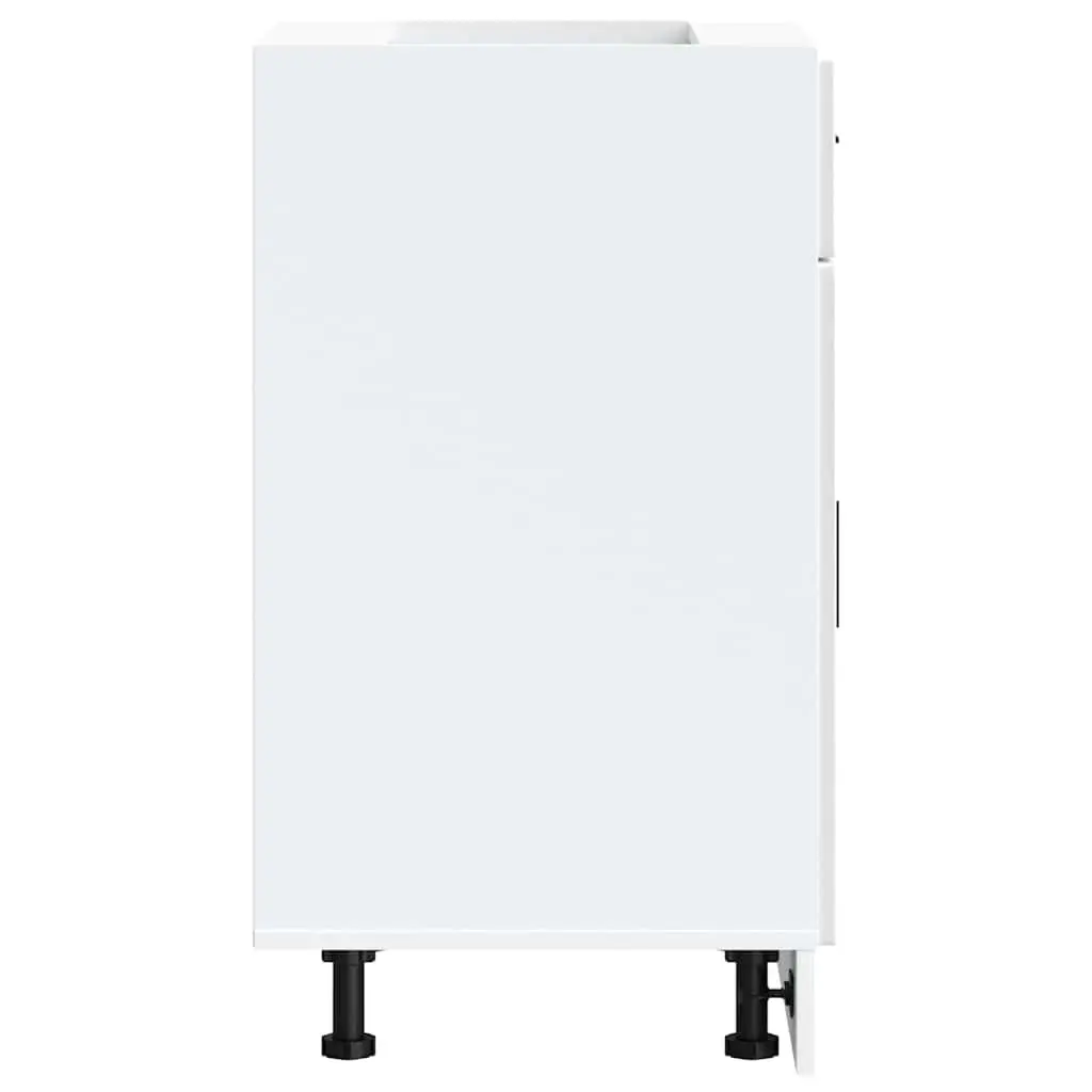Kitchen Base Cabinet White High Gloss Engineered Wood Storage Cupboard Unit