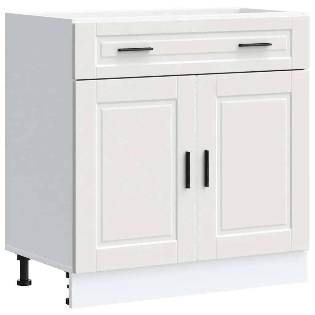 White Kitchen Storage Cupboard Engineered Wood Base Cabinet with Door