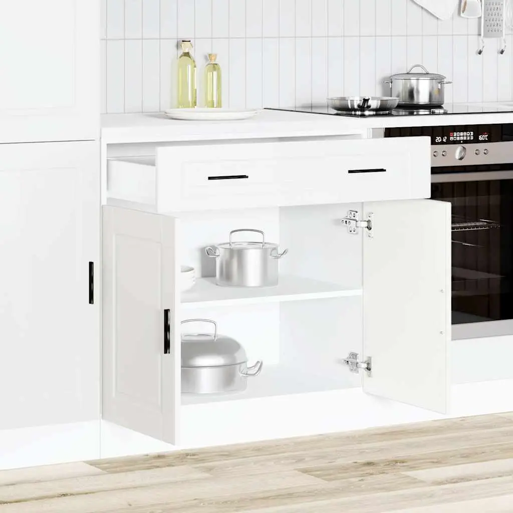 White Kitchen Storage Cupboard Engineered Wood Base Cabinet with Door
