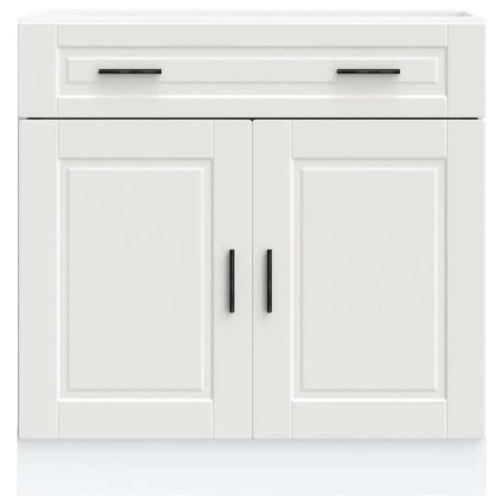 White Kitchen Storage Cupboard Engineered Wood Base Cabinet with Door