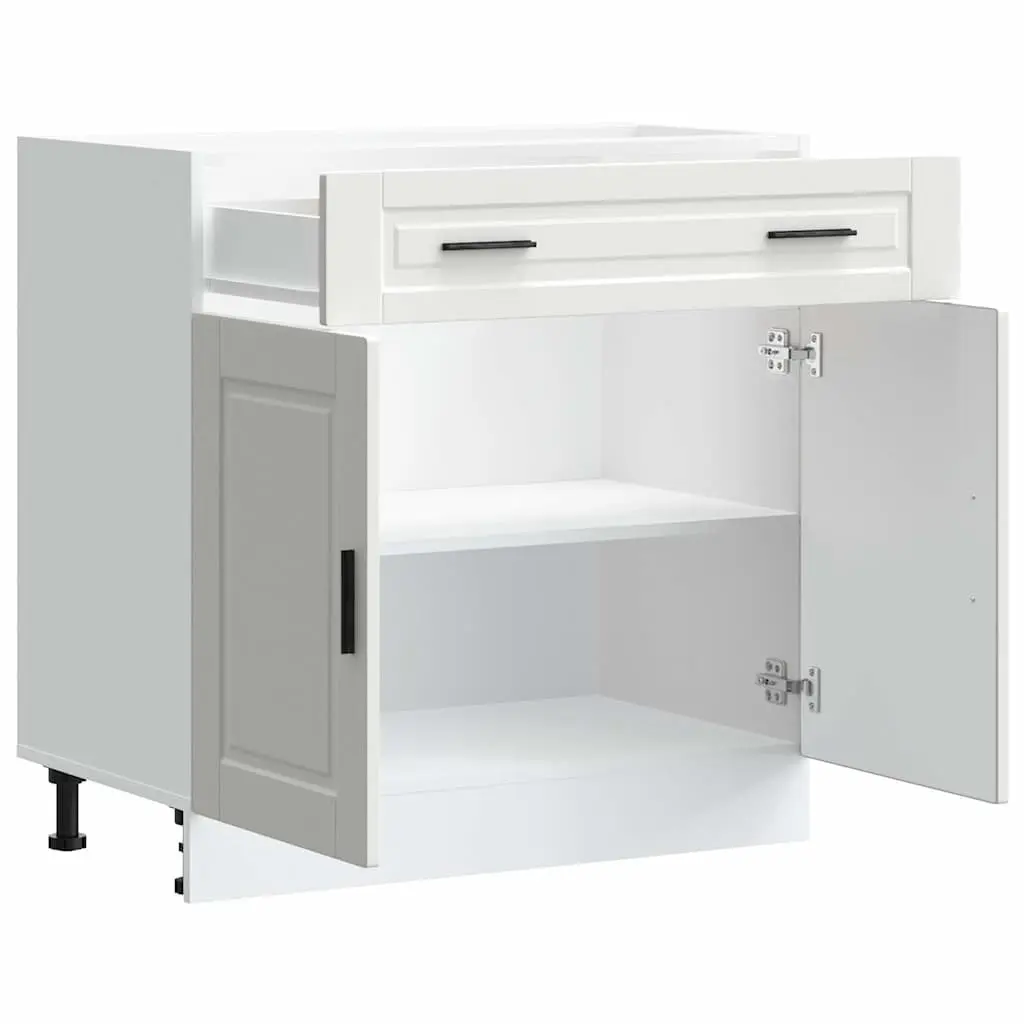 White Kitchen Storage Cupboard Engineered Wood Base Cabinet with Door