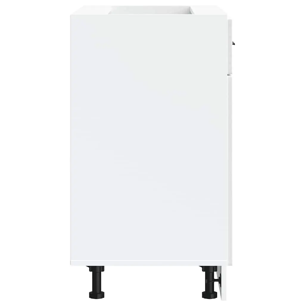 Kitchen Base Cabinet White High Gloss Engineered Wood Storage Cupboard Unit