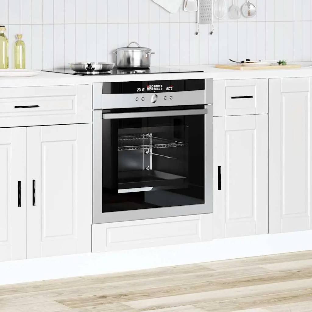 Oven Cabinet White Engineered Wood Kitchen Storage Unit Compact Design