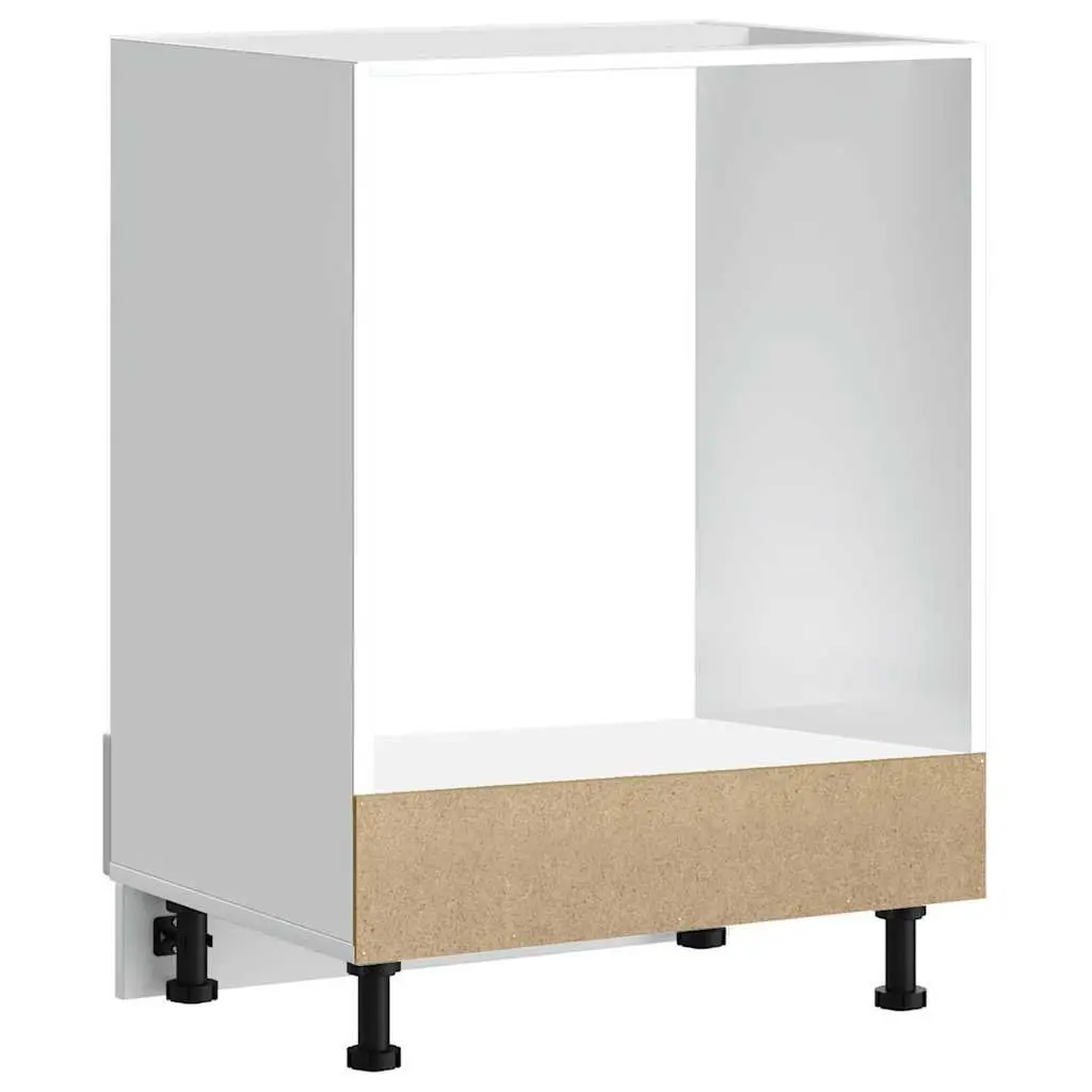 Oven Cabinet White High Gloss Engineered Wood Kitchen Storage Unit Compact