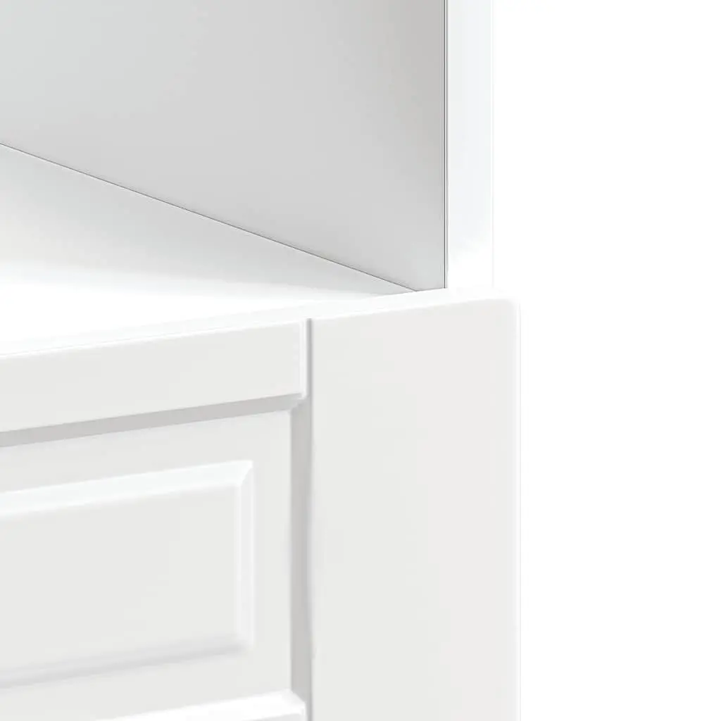Oven Cabinet White High Gloss Engineered Wood Kitchen Storage Unit Compact