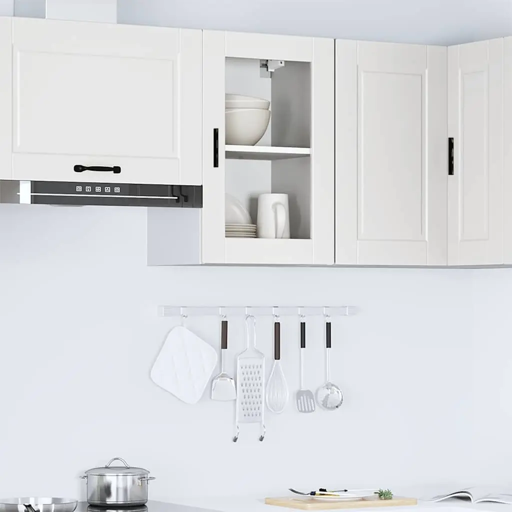 Kitchen Cabinet Wall-Mounted White Glass Door Storage Unit