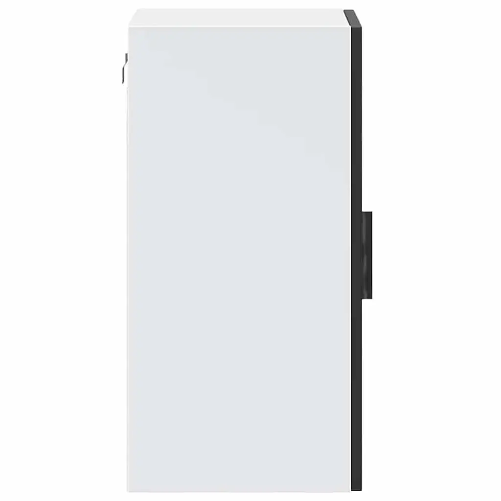 Wall Mounted Kitchen Cabinet Black Glass Door Storage Organizer Home Furniture