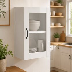Friendly Kitchen Wall Cabinet with Glass Door for Your Home