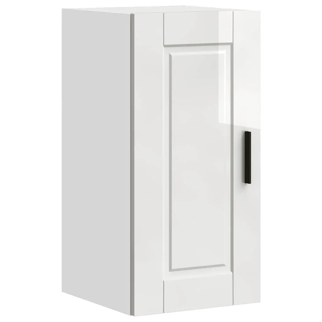 Kitchen Cabinet White High Gloss Engineered Wood Wall-mounted Storage Cupboard