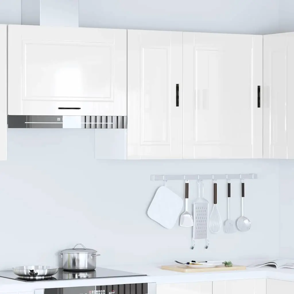 Kitchen Cabinet White High Gloss Engineered Wood Wall-mounted Storage Cupboard