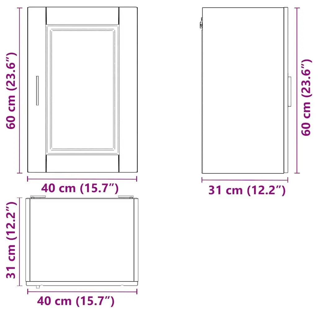 Kitchen Wall Cabinet White Engineered Wood Storage Cupboard Mounted