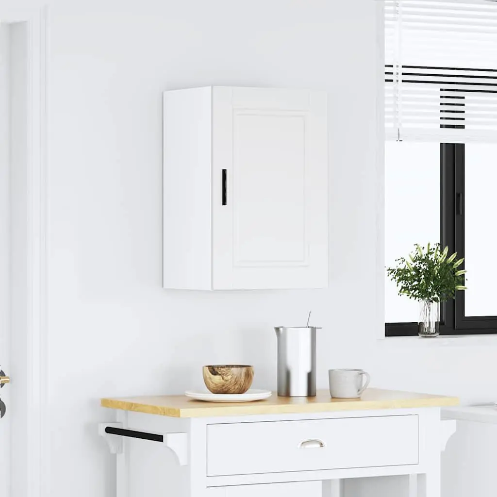 Kitchen Wall Cabinet White Engineered Wood Storage Cupboard Mounted