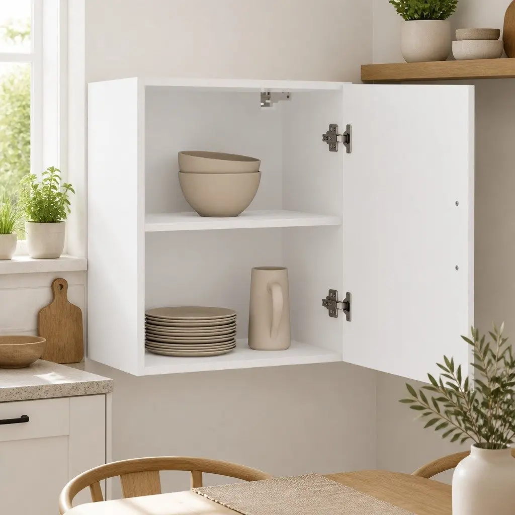 White Kitchen Wall Cabinet for Organization