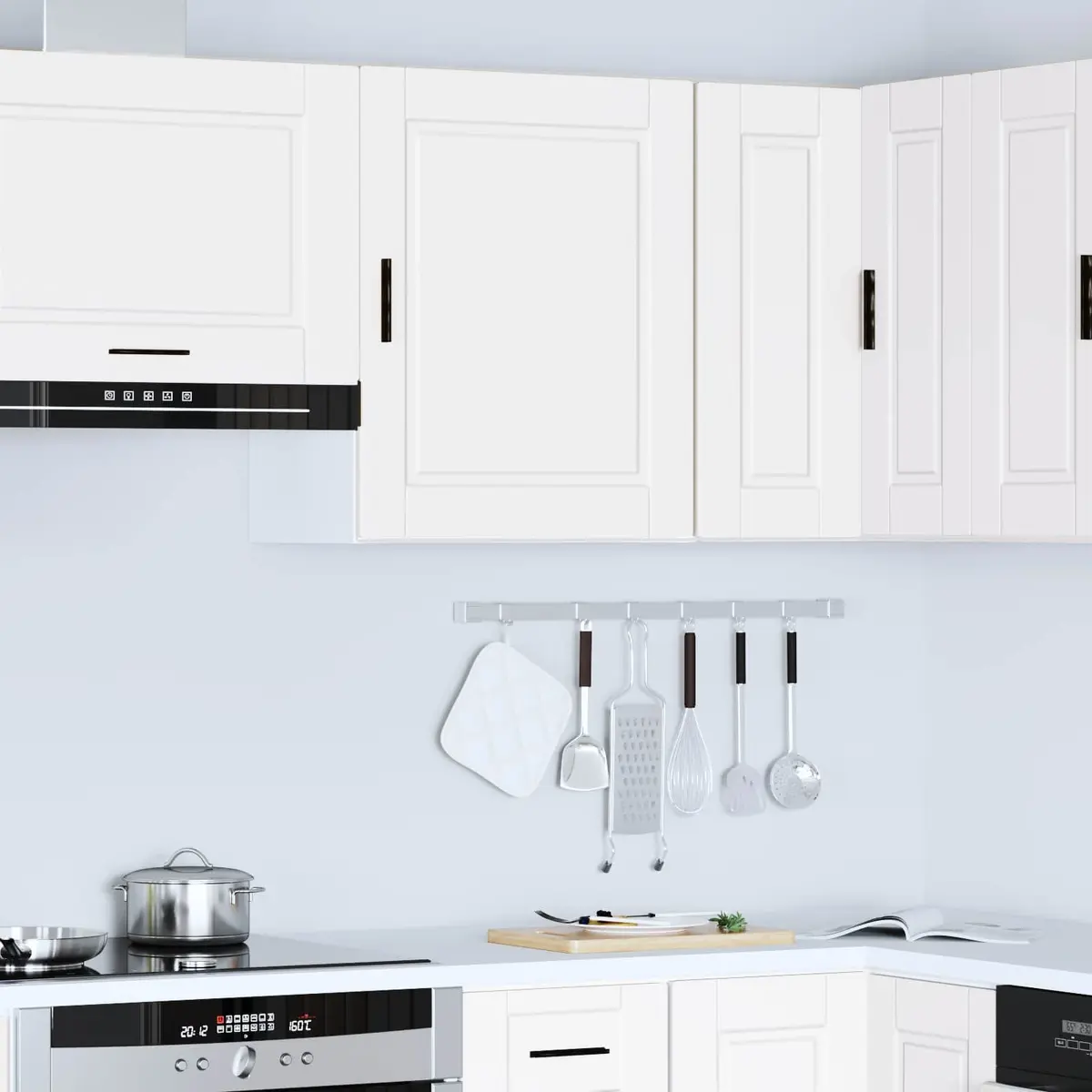 White Kitchen Wall Cabinet for Organization