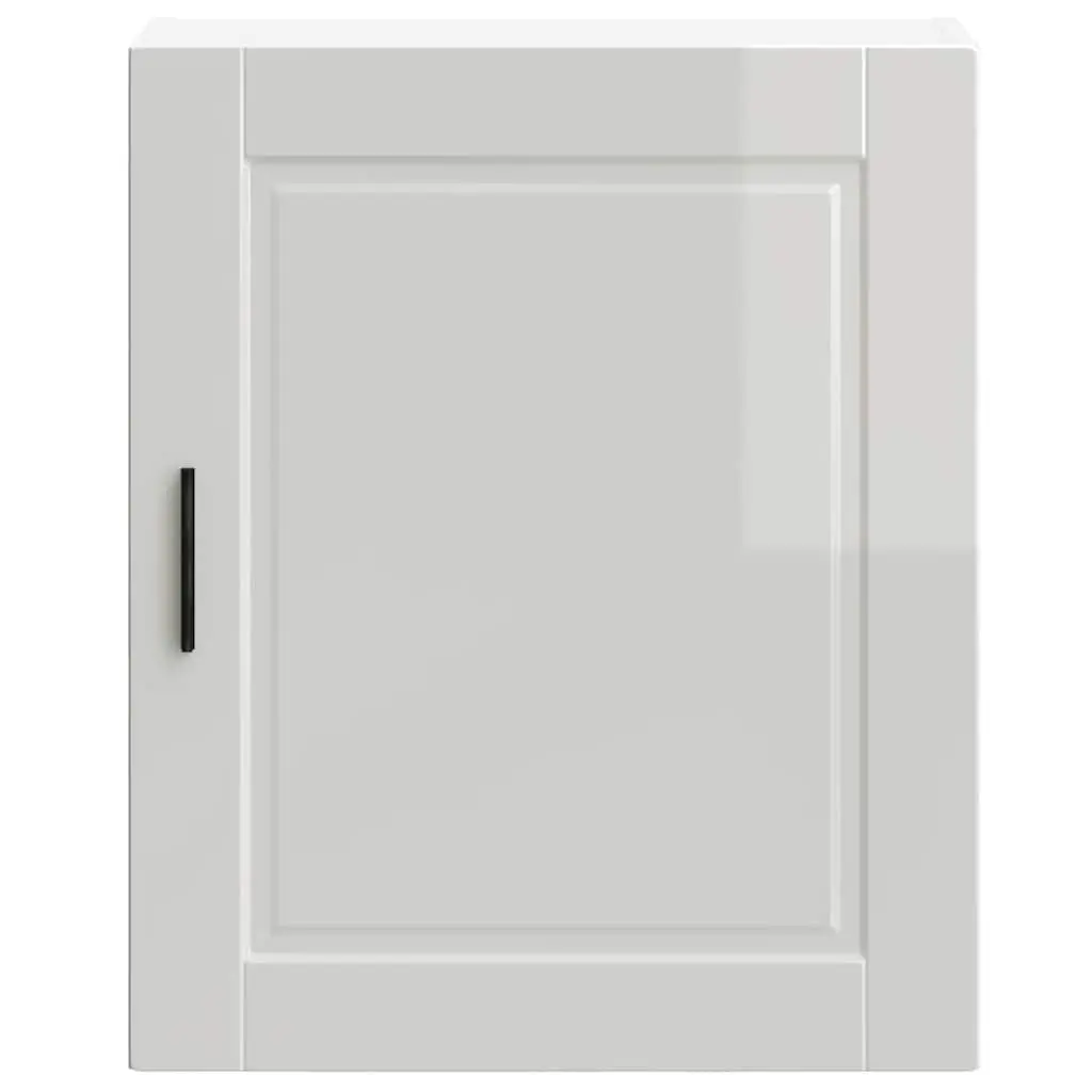 Kitchen Cabinet Wall-Mounted Engineered Wood Grey High Gloss