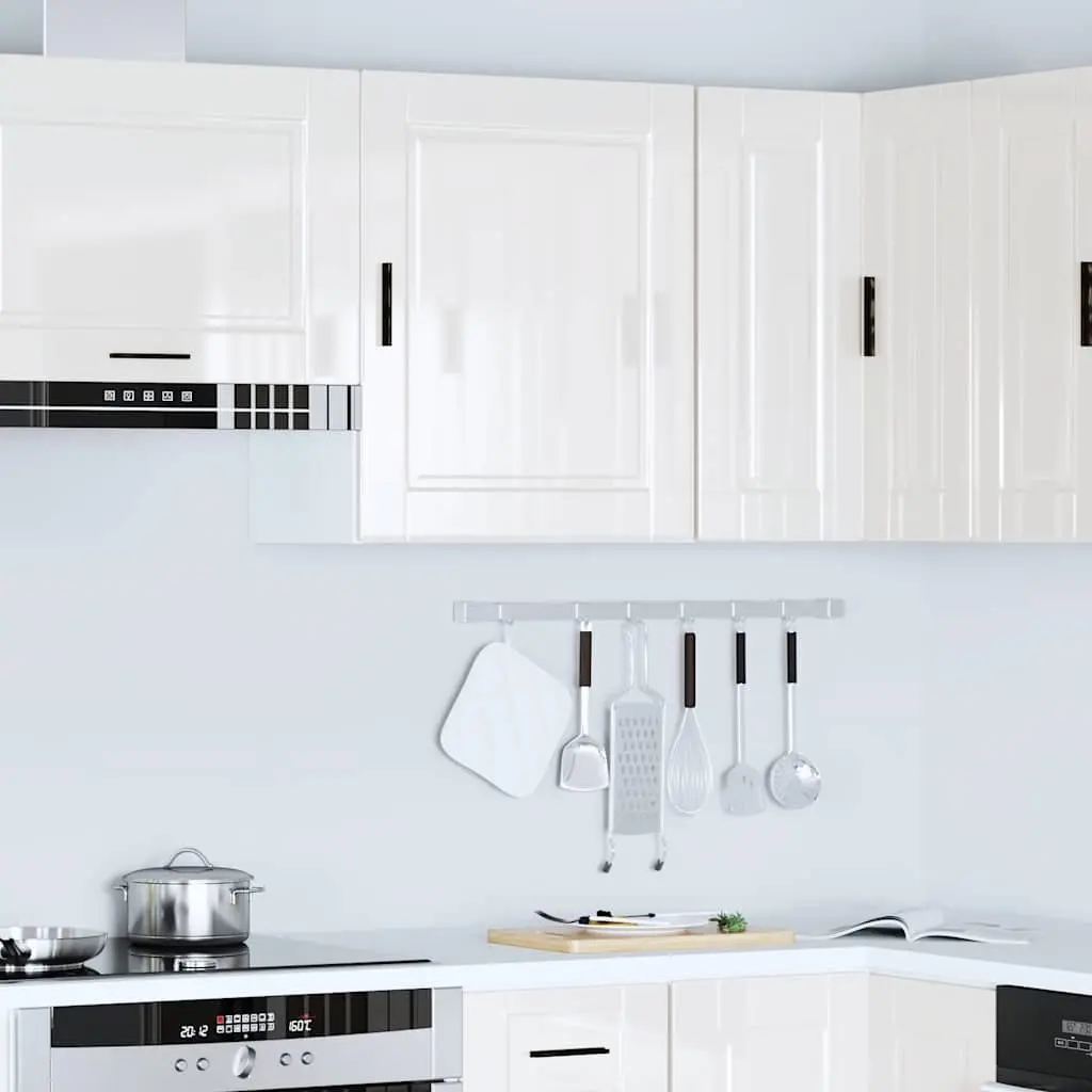 Kitchen Cabinet Wall-Mounted Engineered Wood Grey High Gloss