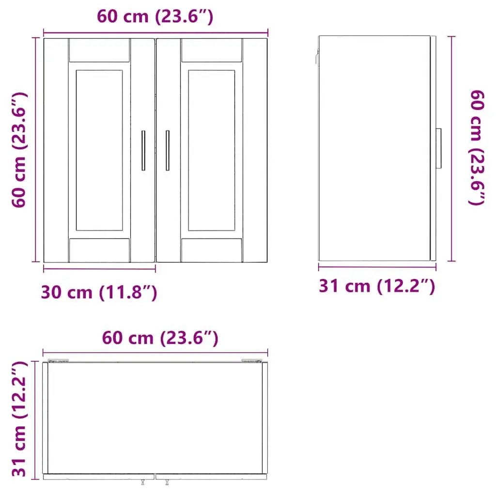 Kitchen Wall Cabinet White Engineered Wood Storage Organiser Cupboard Unit