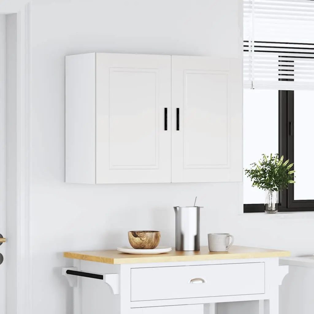 Kitchen Wall Cabinet White Engineered Wood Storage Cupboard