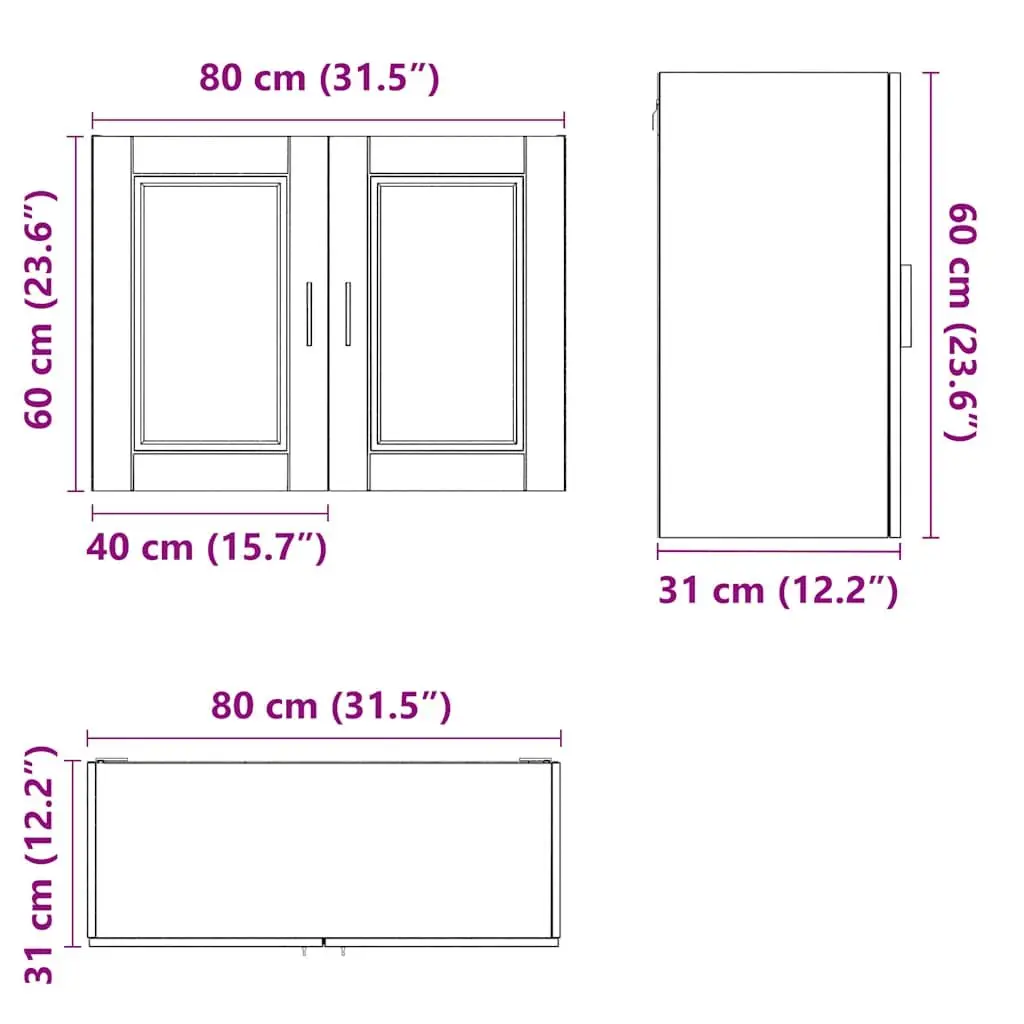 Engineered Wood Storage Cupboard White High Gloss Kitchen Wall Cabinet