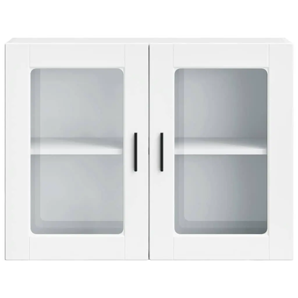 White Kitchen Wall Cabinet Glass Door Mounted Storage Unit
