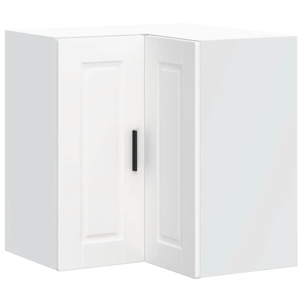 Kitchen Wall Corner Cabinet White Engineered Wood Storage Cupboard
