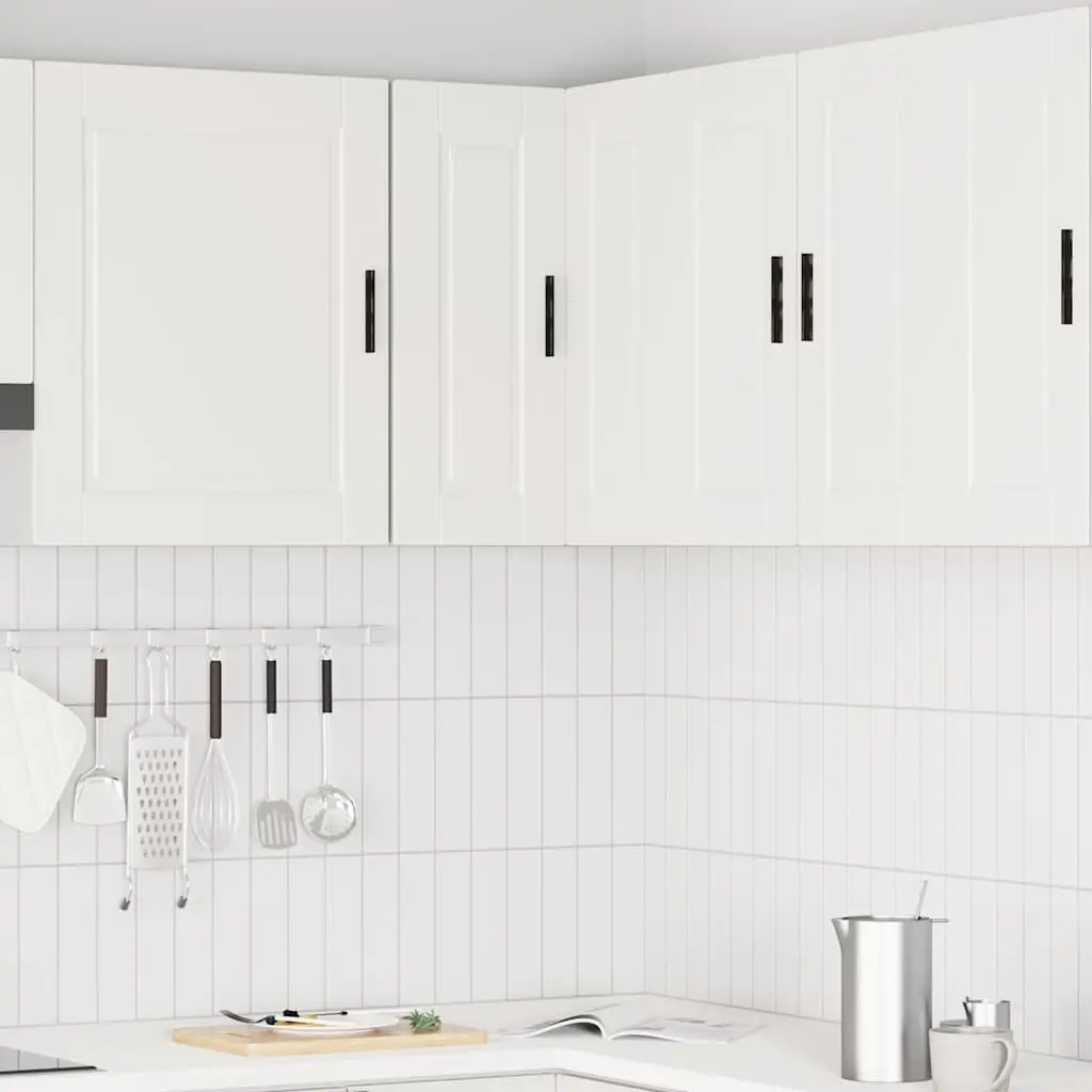 Kitchen Wall Corner Cabinet White Engineered Wood Storage Cupboard