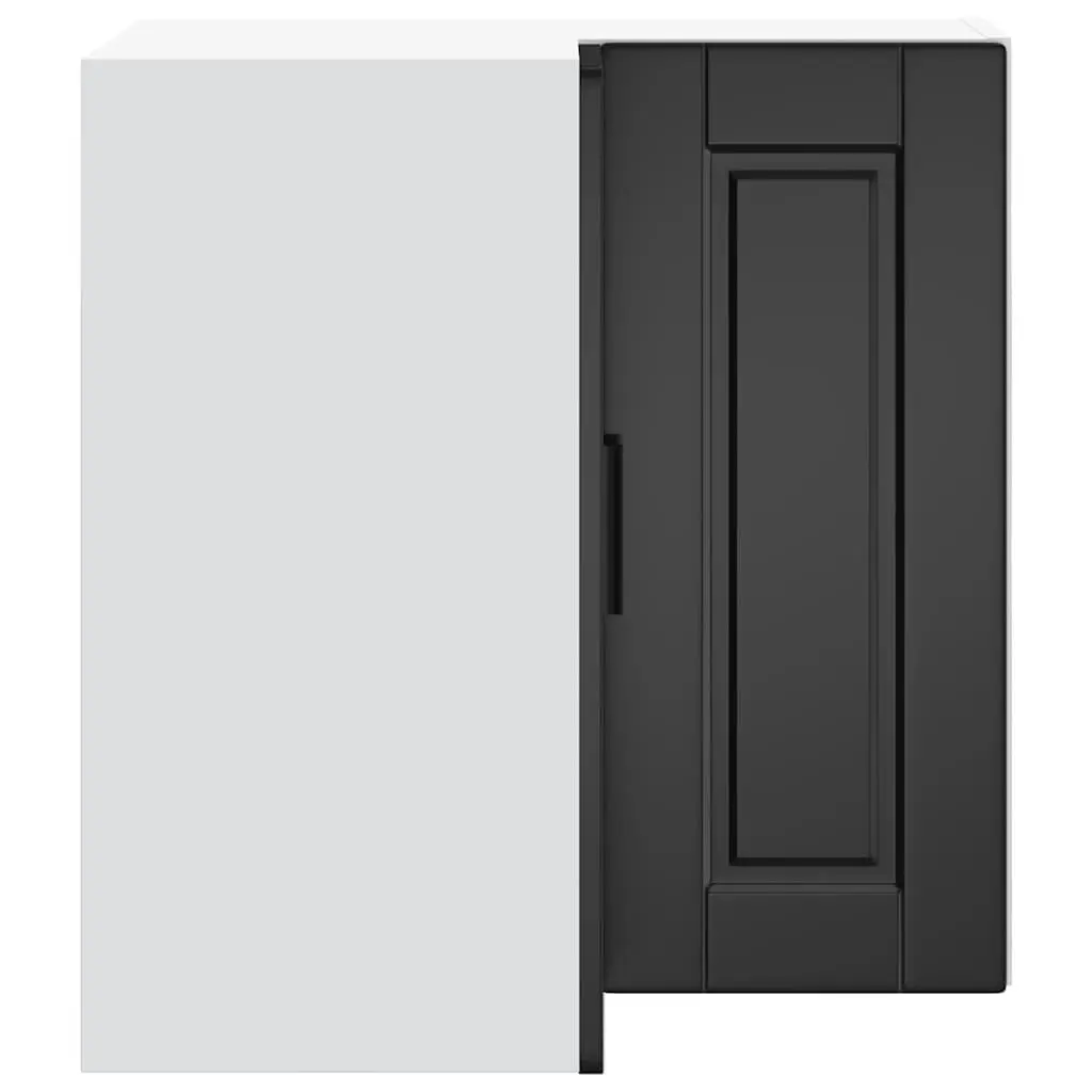 Kitchen Wall Corner Cabinet Black Engineered Wood Storage Unit Cupboard
