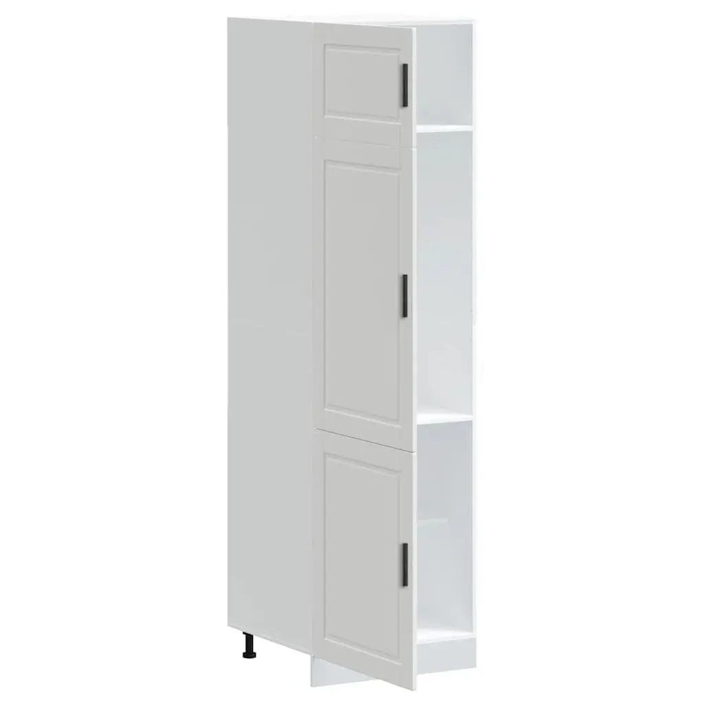 White Kitchen Cupboard Storage Cabinet Engineered Wood Adjustable Feet Doors