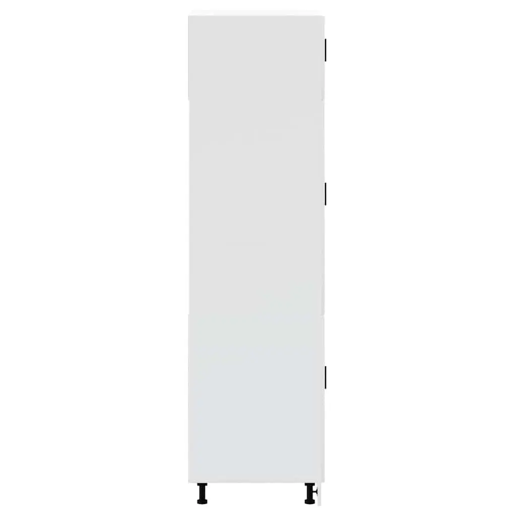 White Kitchen Cupboard Storage Cabinet Engineered Wood Adjustable Feet Doors