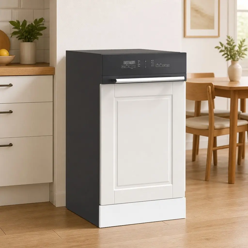 Dishwasher Panel White Engineered Wood 45x1.5x57 cm