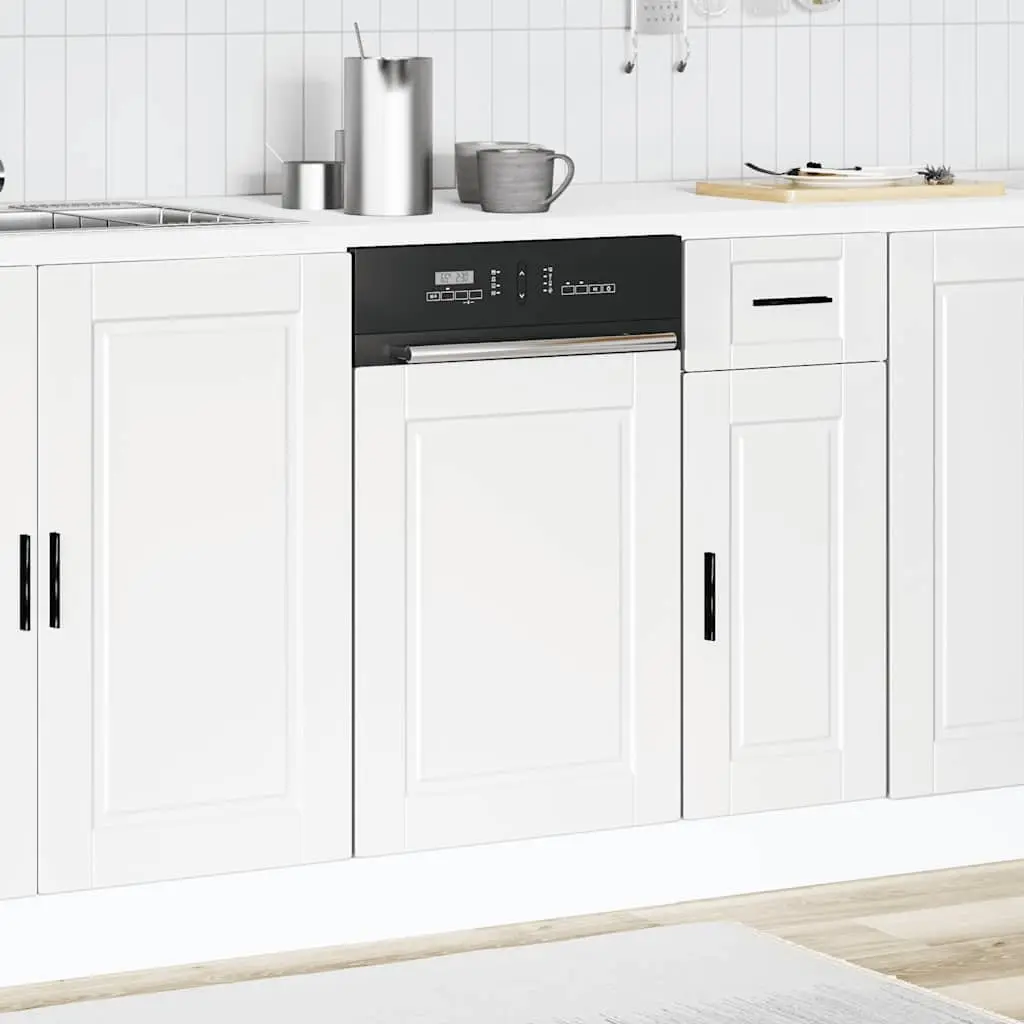 Dishwasher Panel White Engineered Wood 45x1.5x57 cm