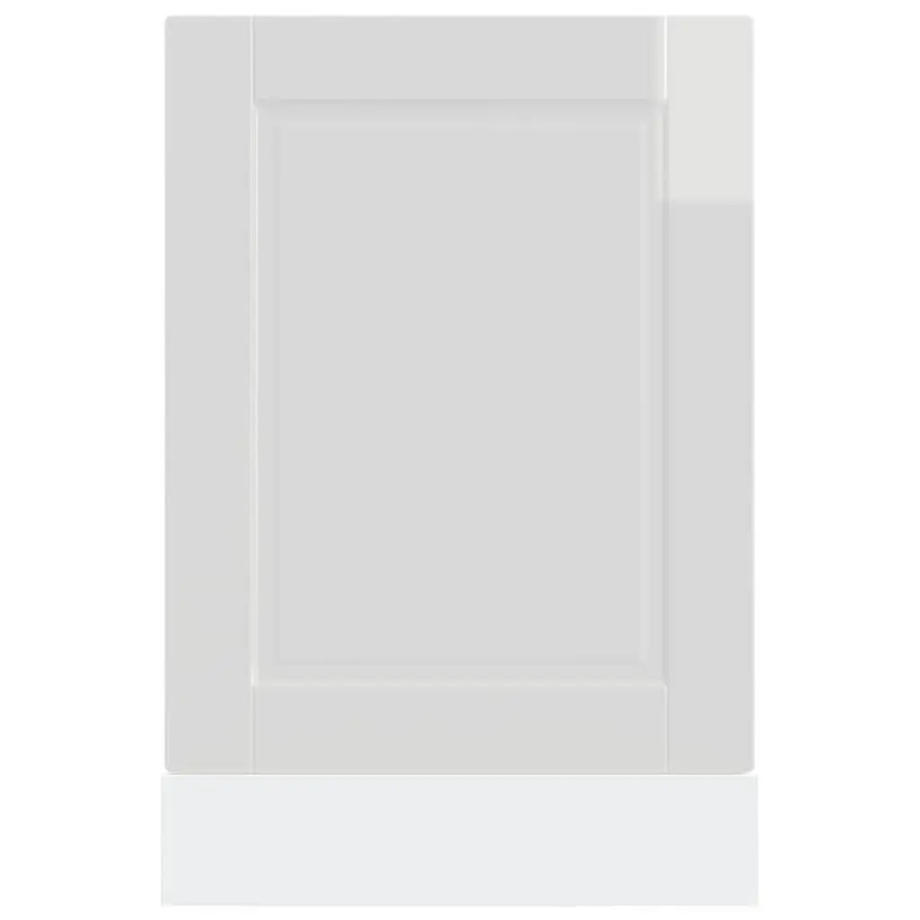 Dishwasher Panel White High Gloss Kitchen Cabinet Front Cover Engineered Wood
