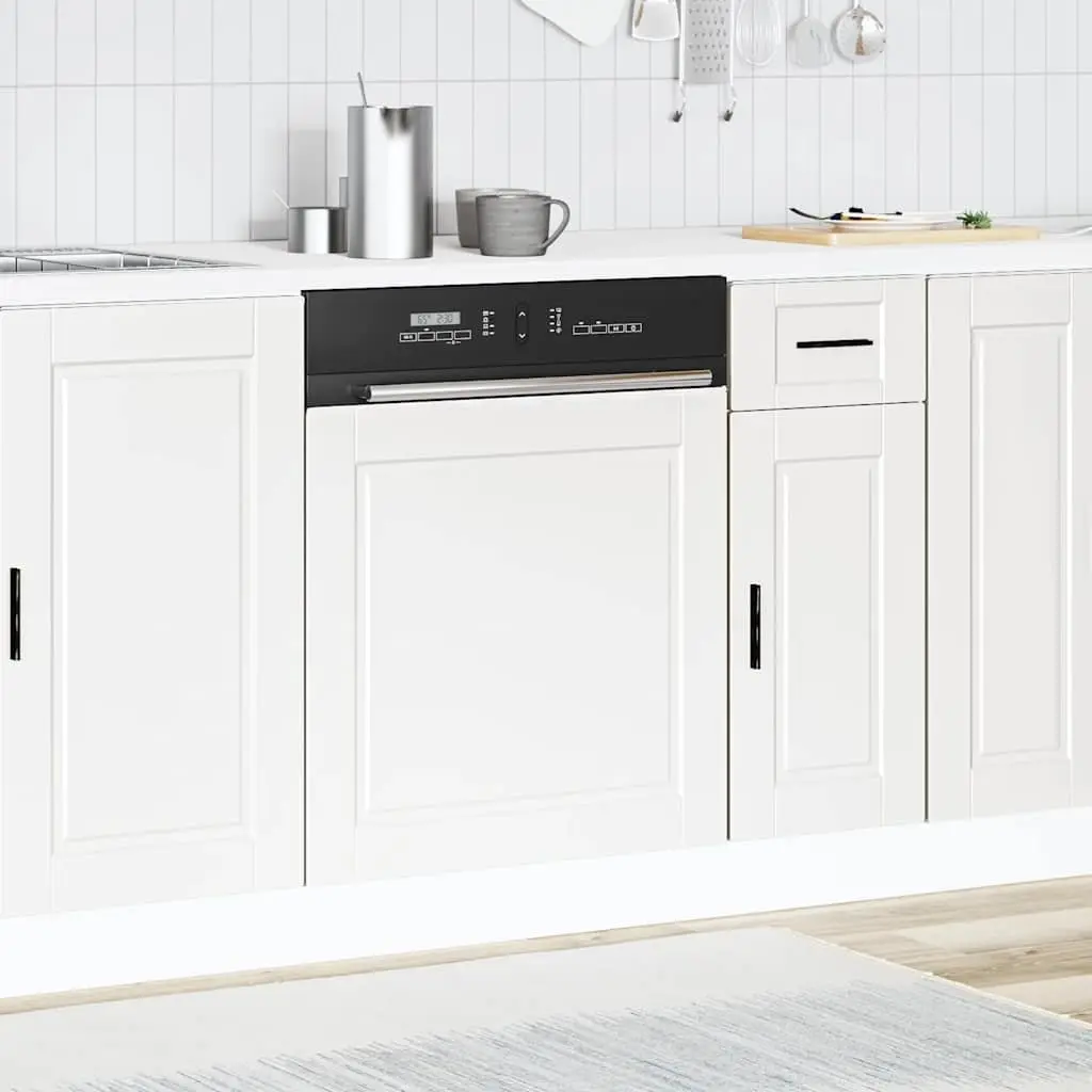 Dishwasher Panel White Engineered Wood 60x1.5x57cm