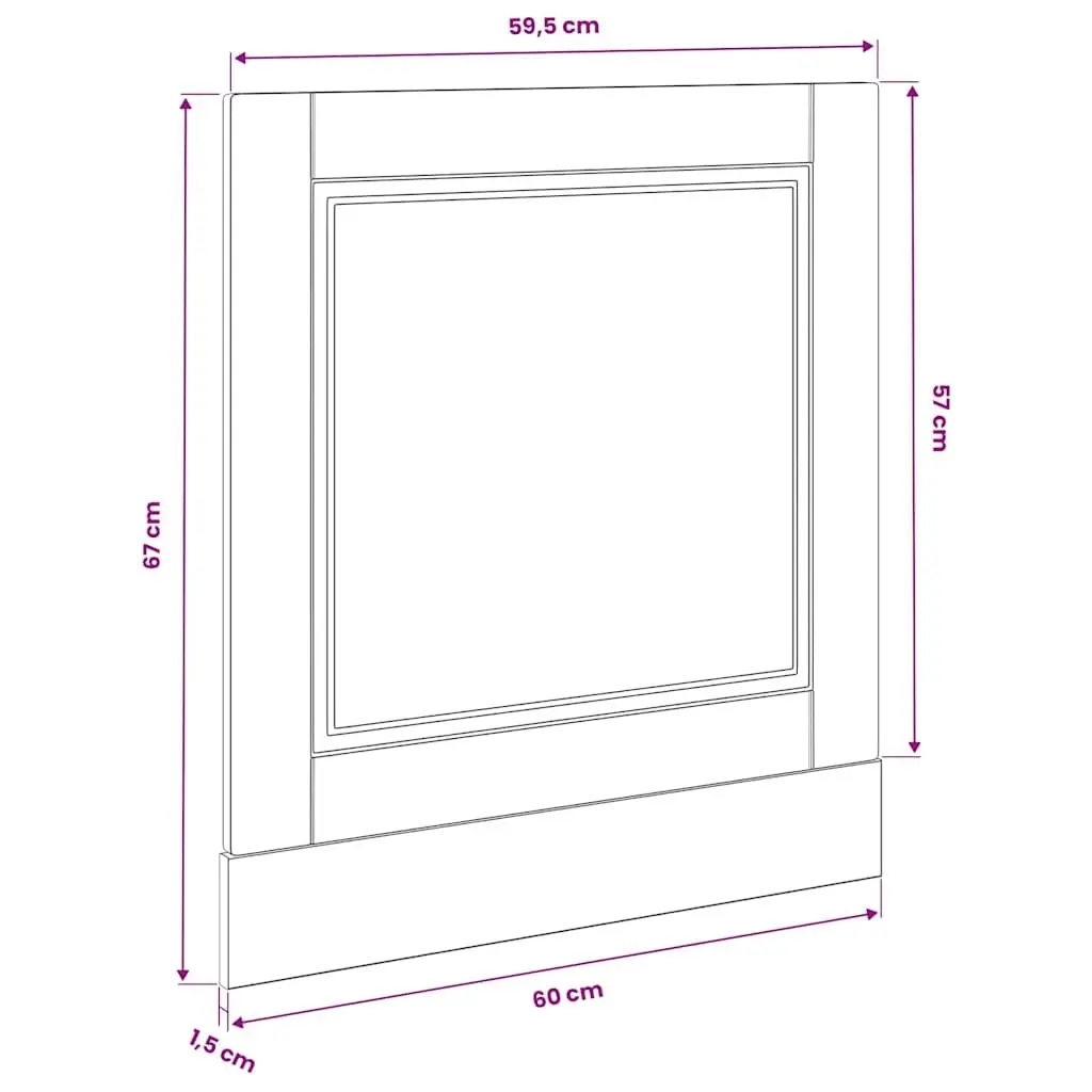 Dishwasher Panel White Engineered Wood 60x1.5x57cm