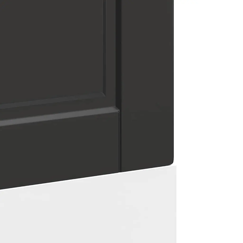 Dishwasher Panel Black Engineered Wood 60x1.5x57cm