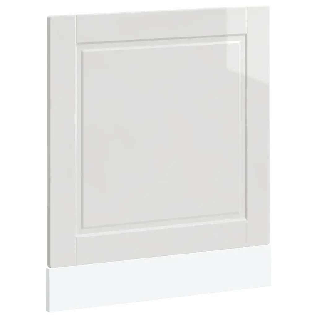 Dishwasher Front Cover Engineered Wood High Gloss White Panel 60x15x57cm