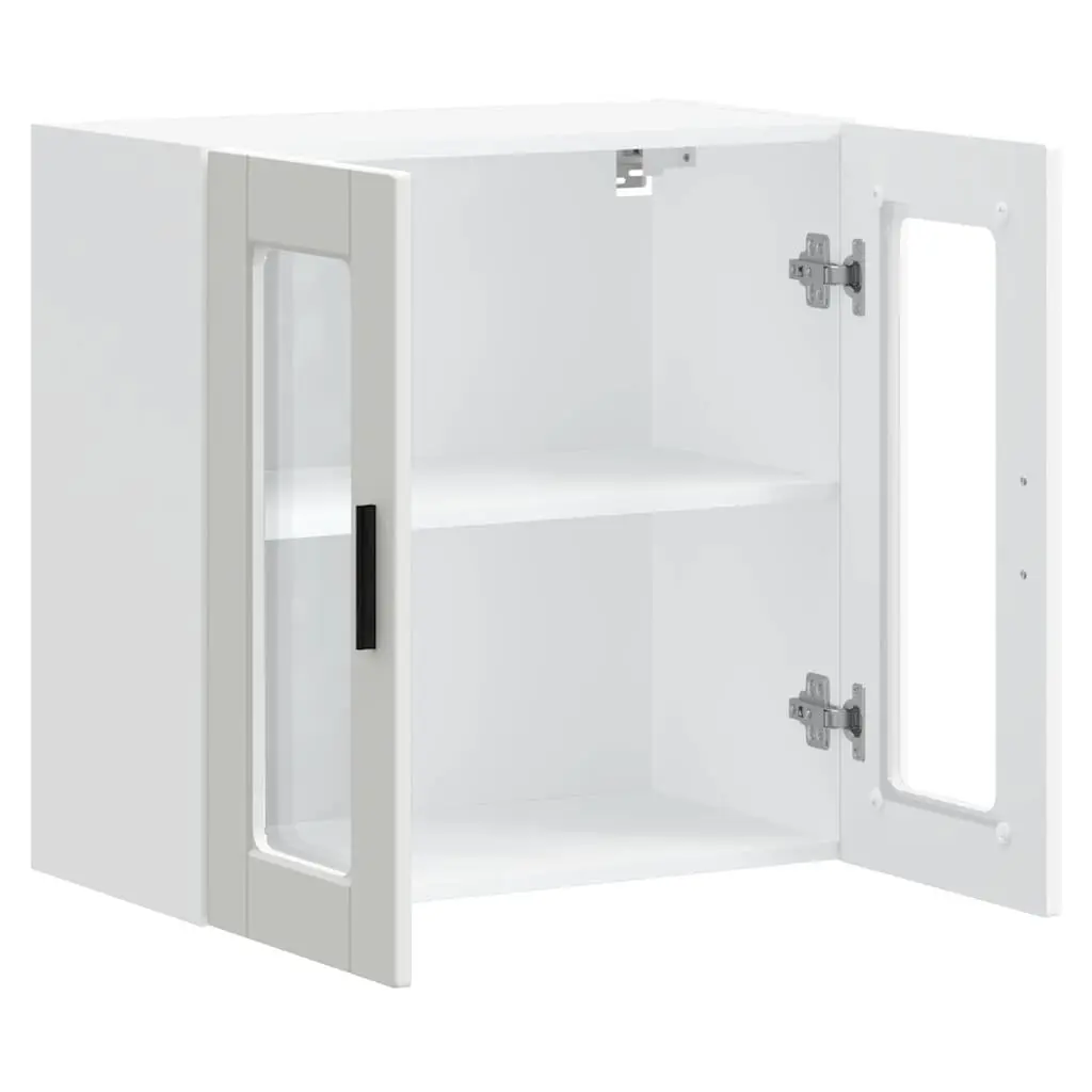 Kitchen Cabinet Glass Door White Wall-Mounted Storage Organiser