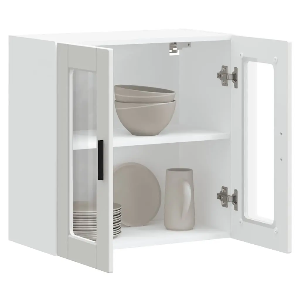 Kitchen Cabinet Glass Door White Wall-Mounted Storage Organiser