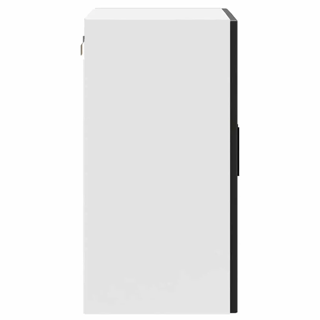 Kitchen Wall Cabinet Glass Door Black Storage Organiser Wall-Mounted Cupboard